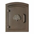 Book Publishing Co 14 in. Manchester Non-Locking Column Mount Mailbox with Decorative Oak Tree Logo in Bronze GR3167639